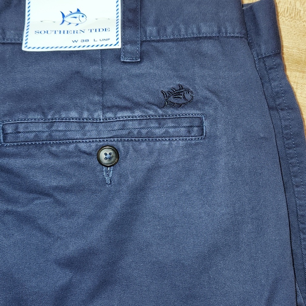 SOUTHERN TIDE The Skipjack Classic Fit Pant in True Navy, size W38 L UNF - Picture 7 of 10
